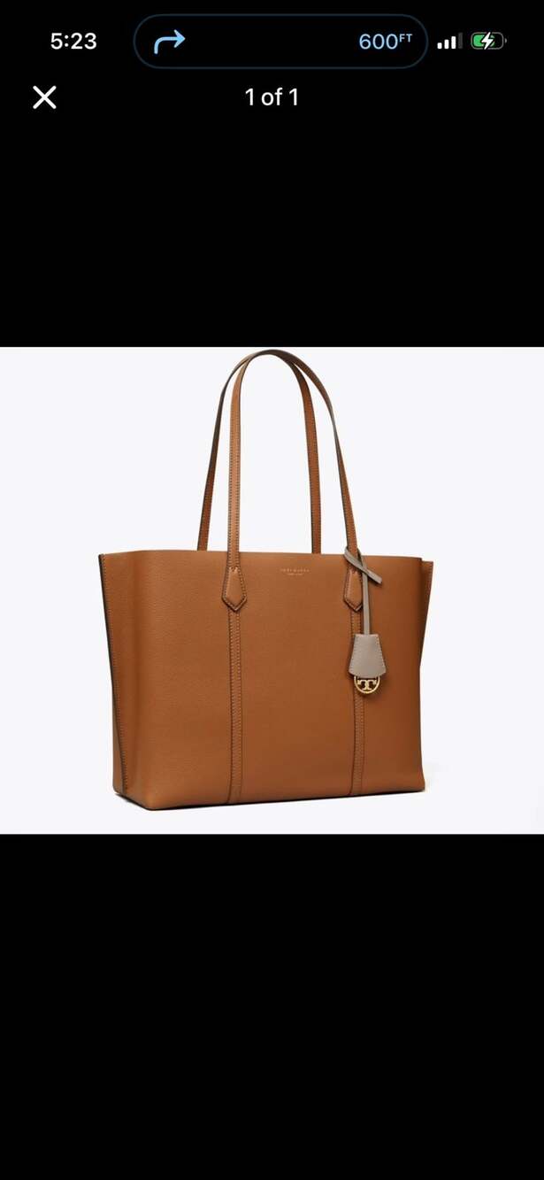 Tory Burch Perry Triple-Compartment Tote Brown Leather
